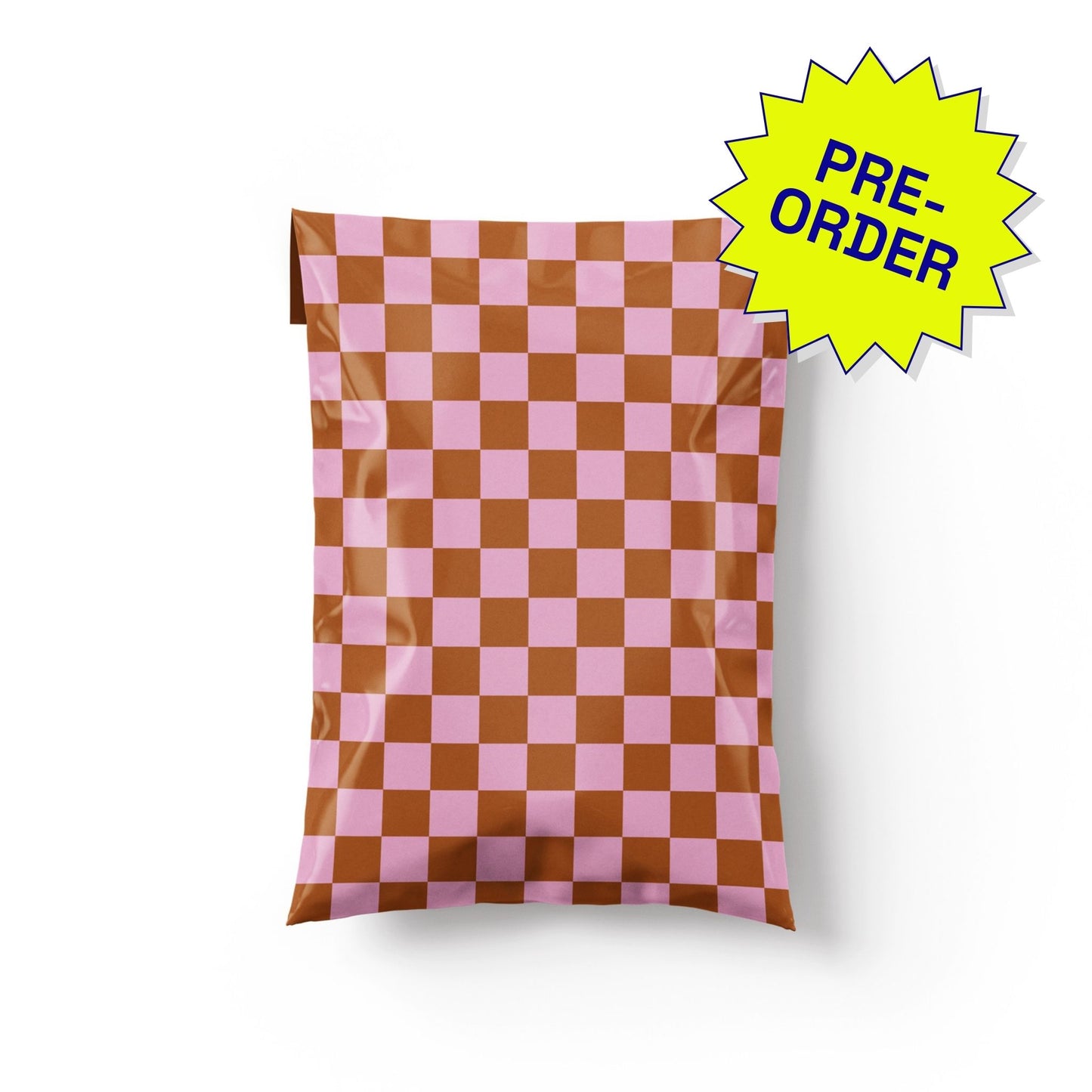 Poly Mailer Self-Sealing Shipping Envelopes – Checkerboard Pink & Rust (Pack of 100)