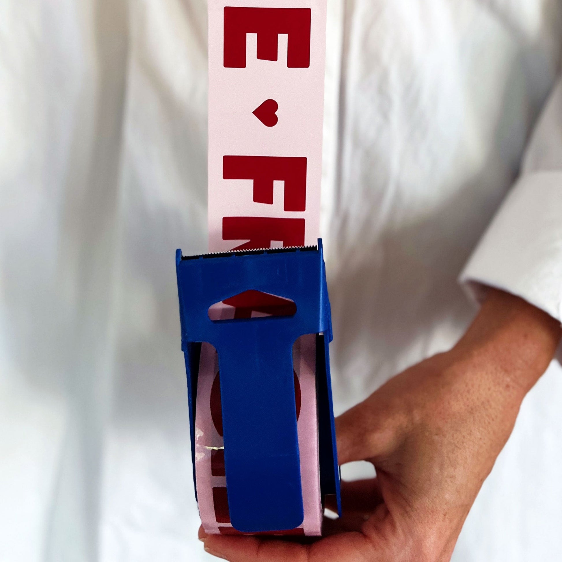 Fragile Packing and Shipping Tape - Pink/Burgundy ♥️ (2 Rolls + Dispenser) - Shippy Tape