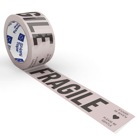 Fragile, Please Be Gentle Shipping Tape - Cream/Black
