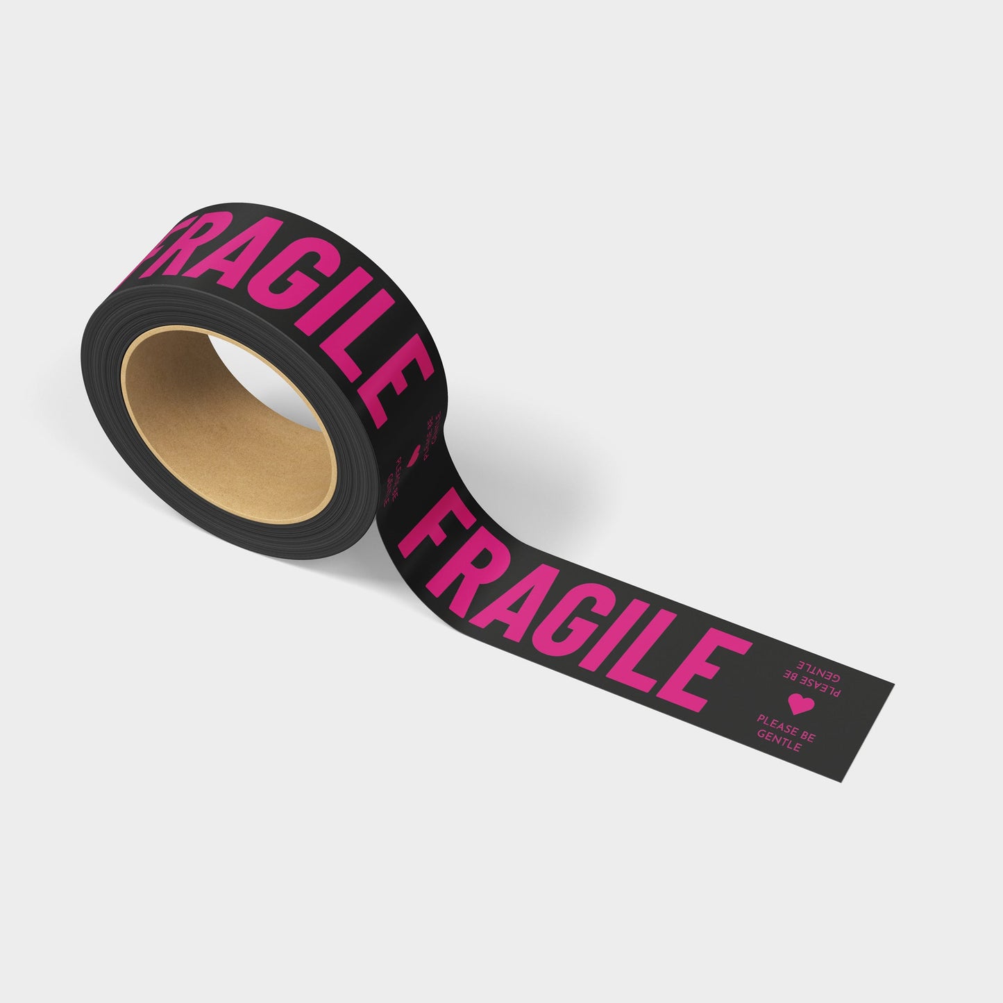 Fragile, Please Be Gentle Shipping Tape - Hot Pink/Black - Shippy Tape