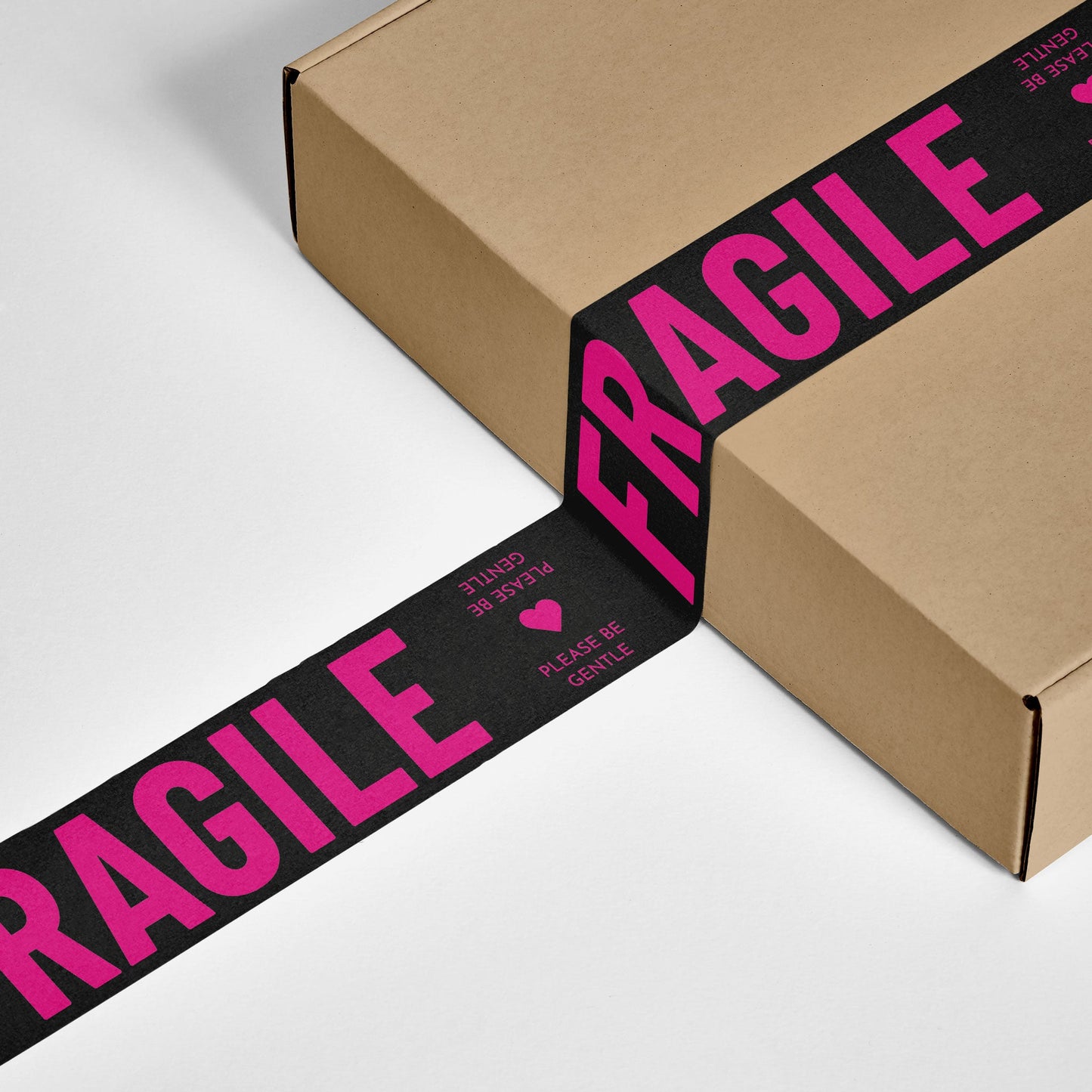 Fragile, Please Be Gentle Shipping Tape - Hot Pink/Black - Shippy Tape
