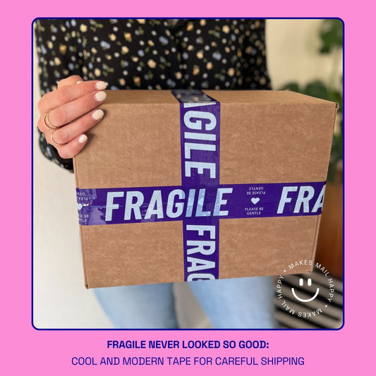 Fragile, Please Be Gentle Shipping Tape - Purple/Blue - Shippy Tape