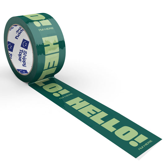 Hello! I'm Here Shipping Tape - Dark Green