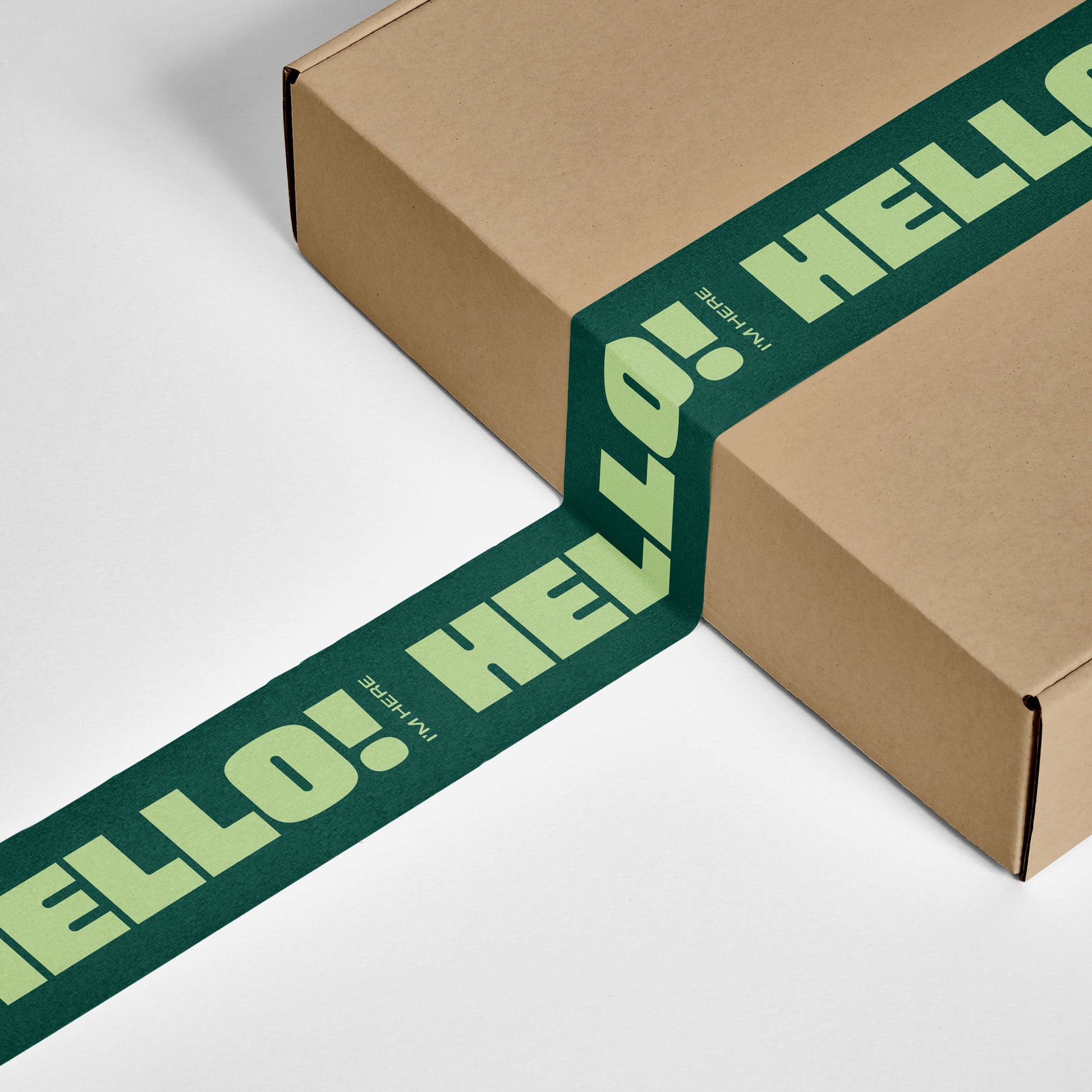 Hello! I'm Here Shipping Tape - Dark Green - Shippy Tape