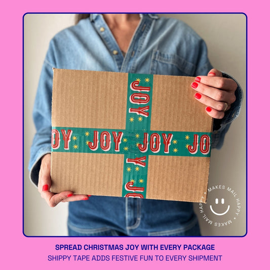 Holiday Joy Shipping Tape - Green/Red - Shippy Tape