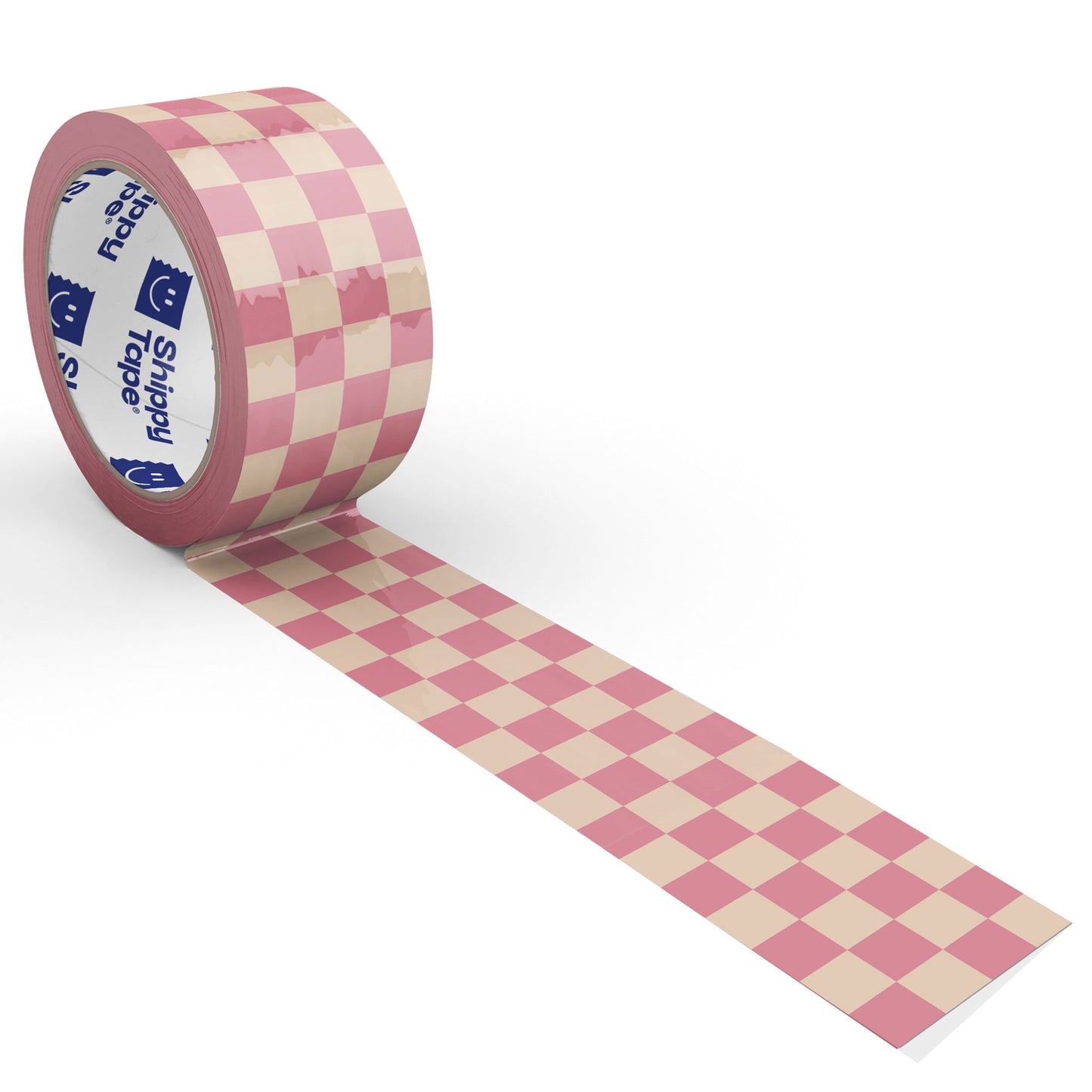 Checkered Pattern Shipping Tape - Pink