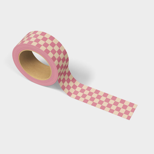 A roll of cute checkered printed shipping tape.