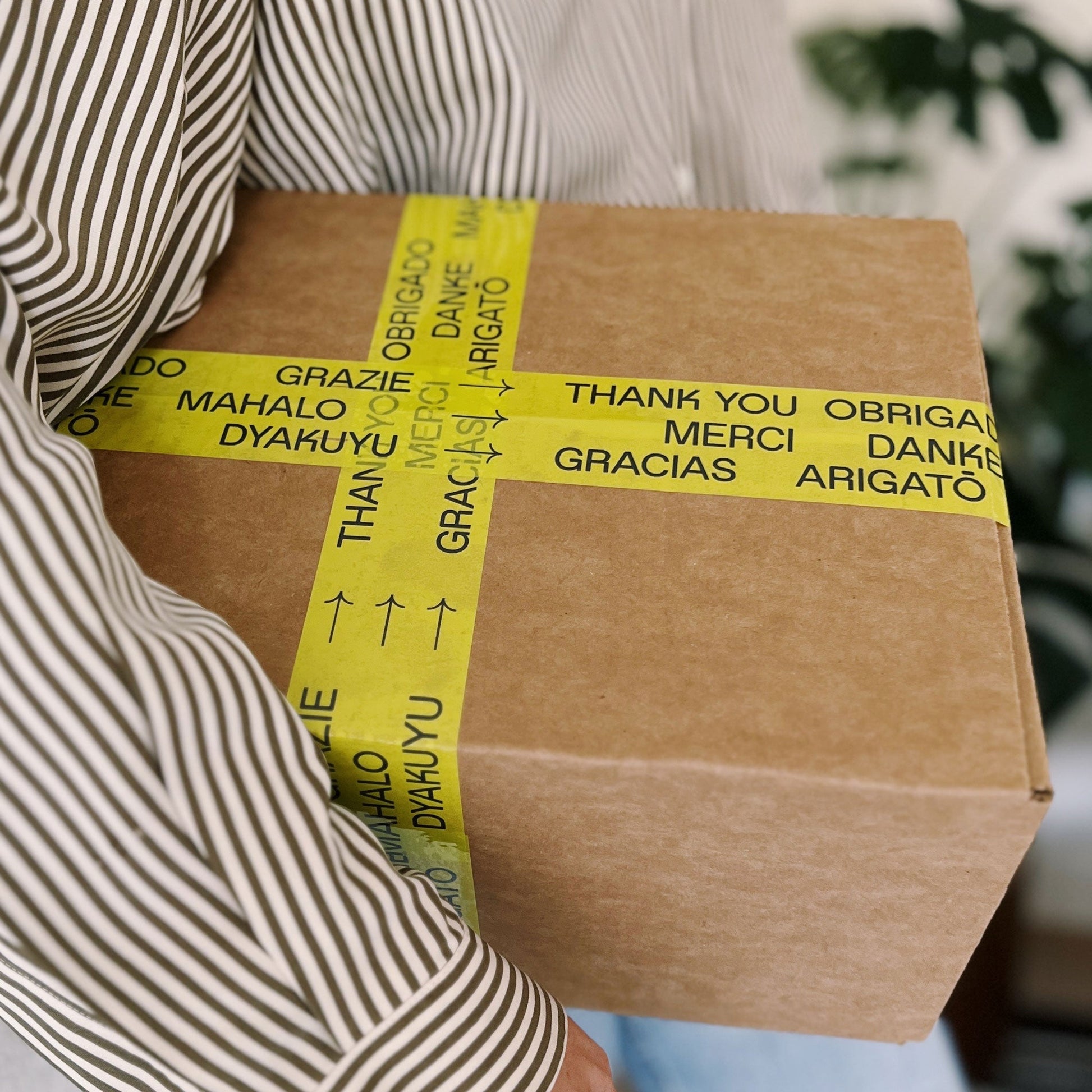 Thank You - Multi - Language Shipping Tape - Lime Green/Black - Shippy Tape