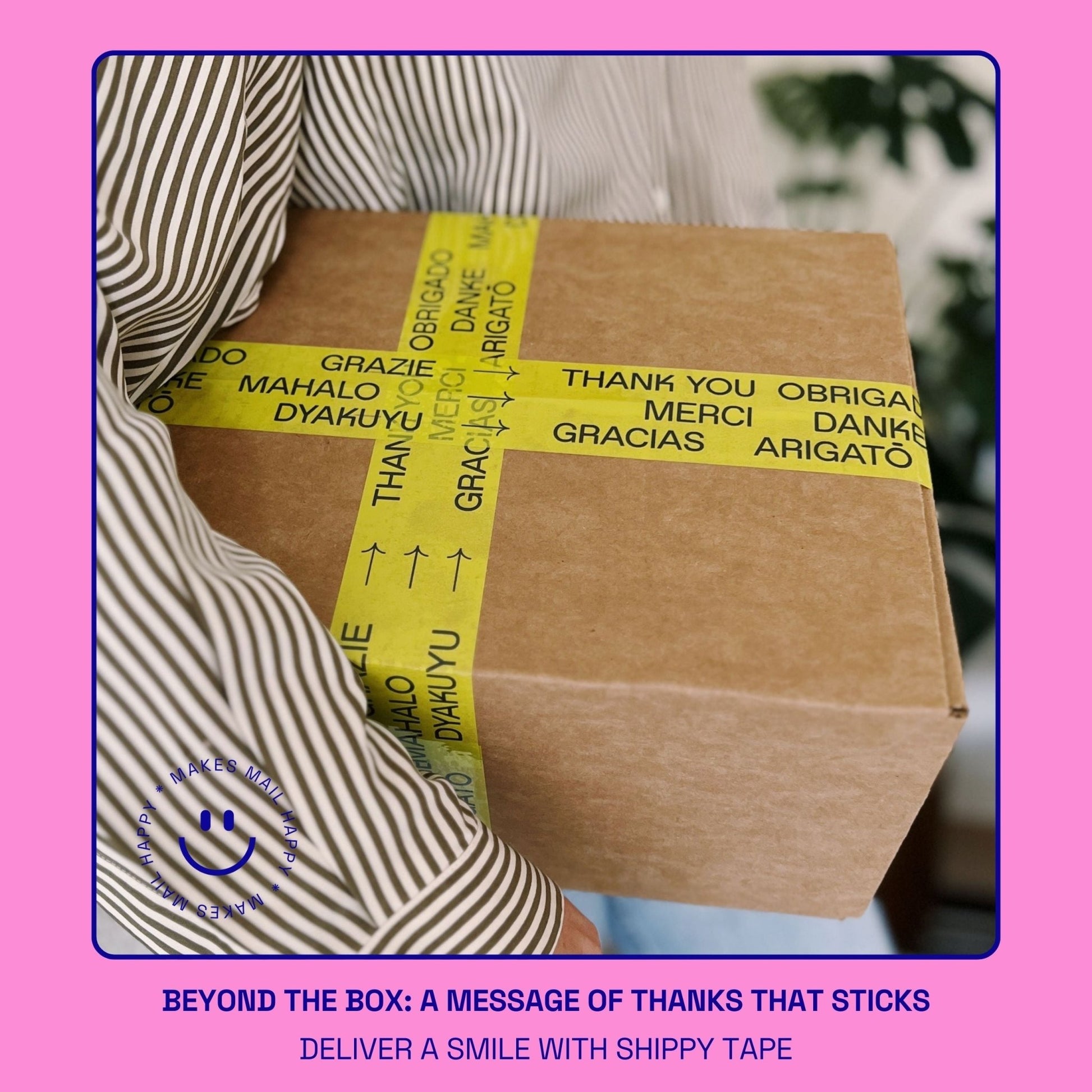 Thank You - Multi - Language Shipping Tape - Lime Green/Black - Shippy Tape
