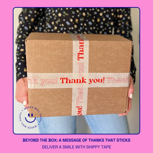 Thank You! Packing and Shipping Tape - Cream/Orange - Shippy Tape