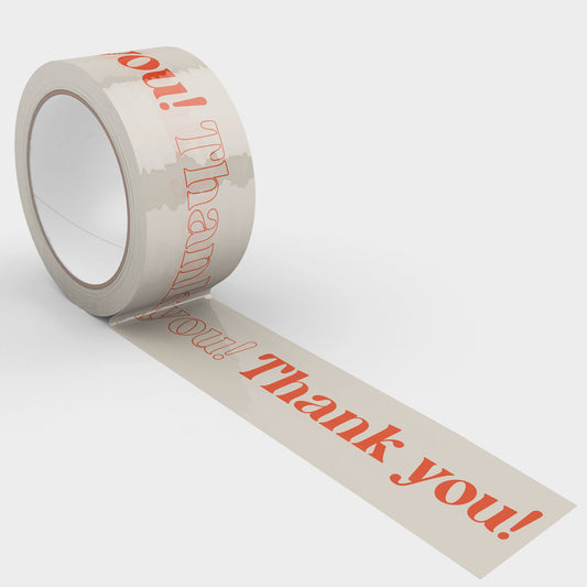 Thank You! Packing and Shipping Tape - Cream/Orange - Shippy Tape