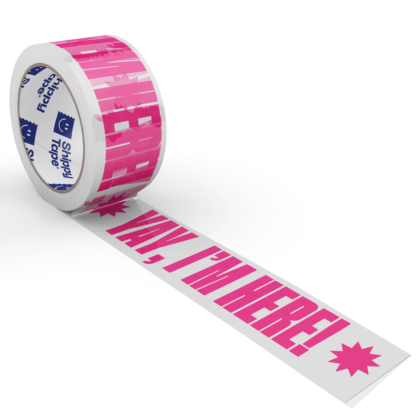 Yay, I'm Here! Shipping Tape - Clear/Pink