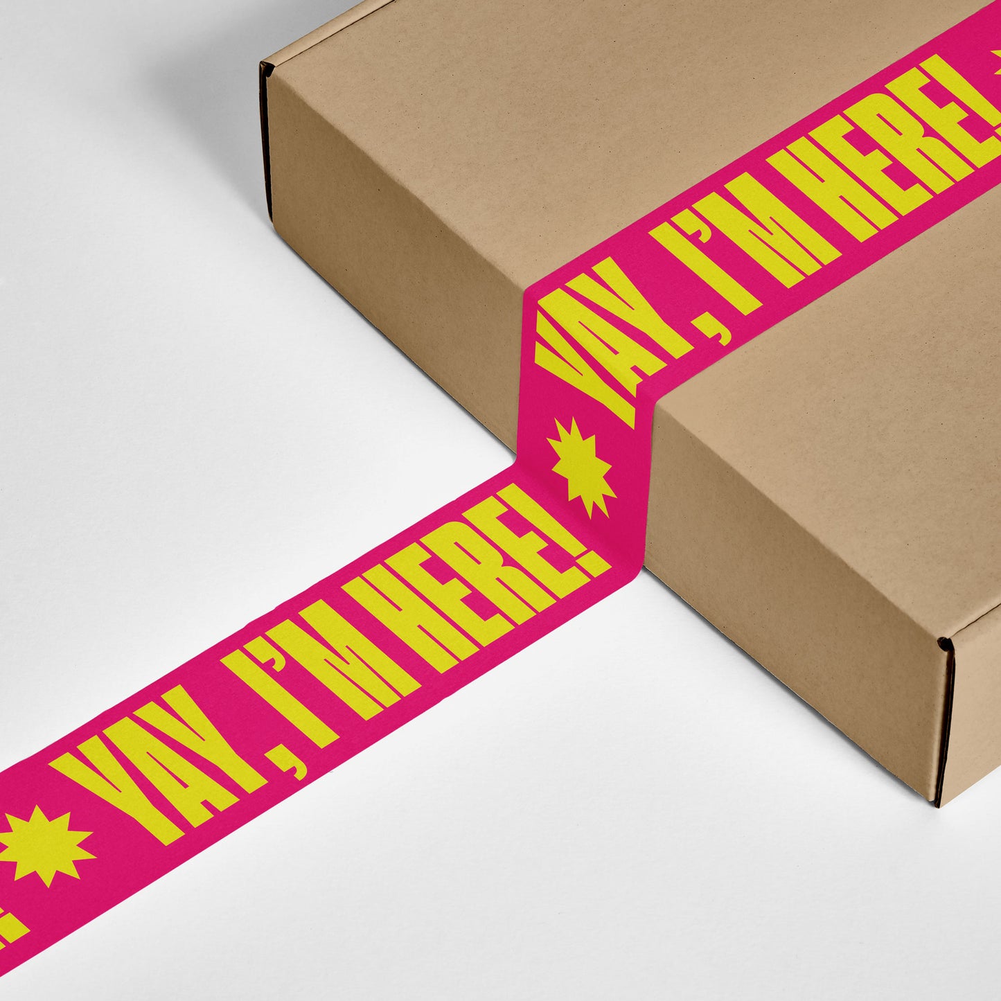 Yay, I'm Here! Shipping Tape - Pink/Yellow