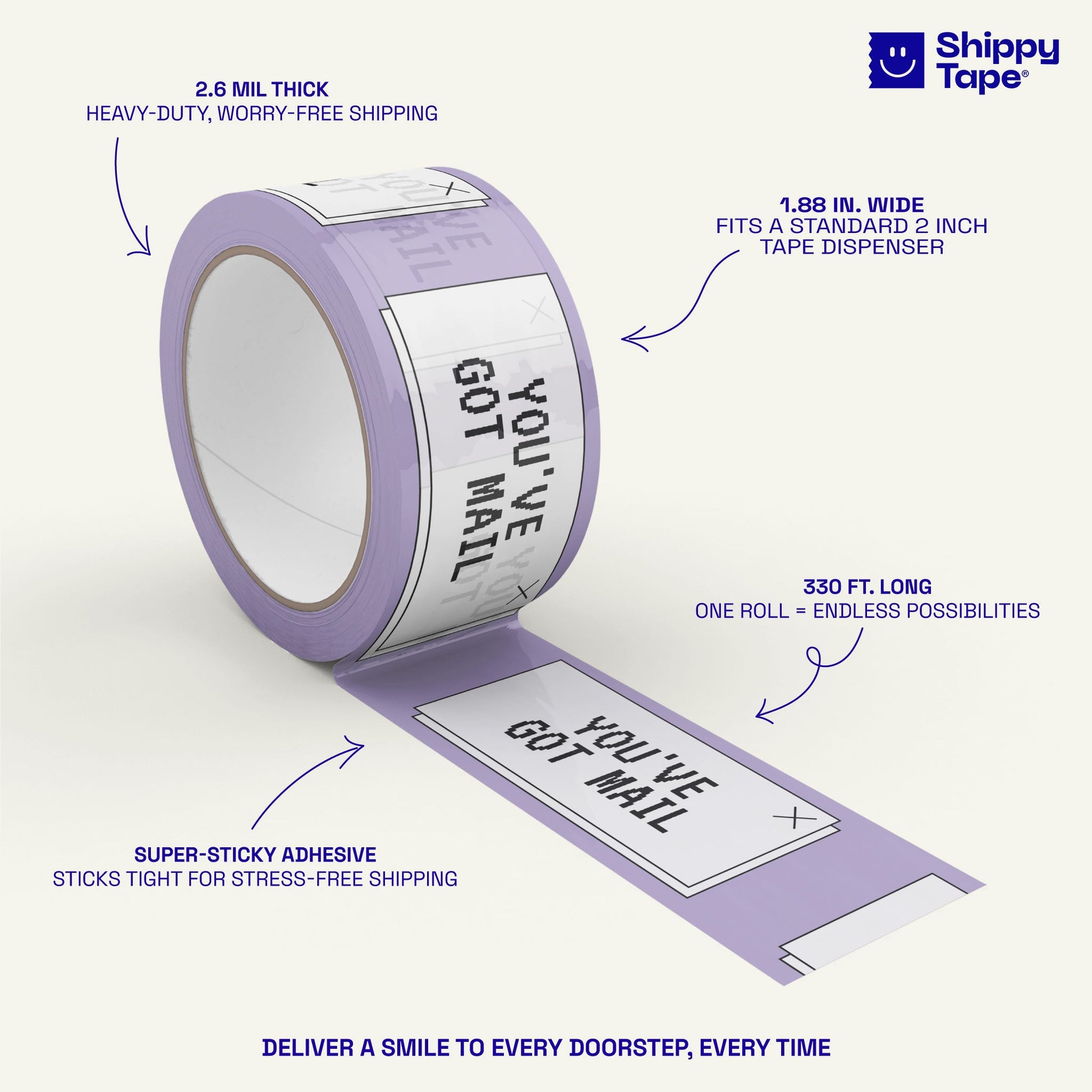 You've Got Mail Shipping Tape - Purple/White - Shippy Tape
