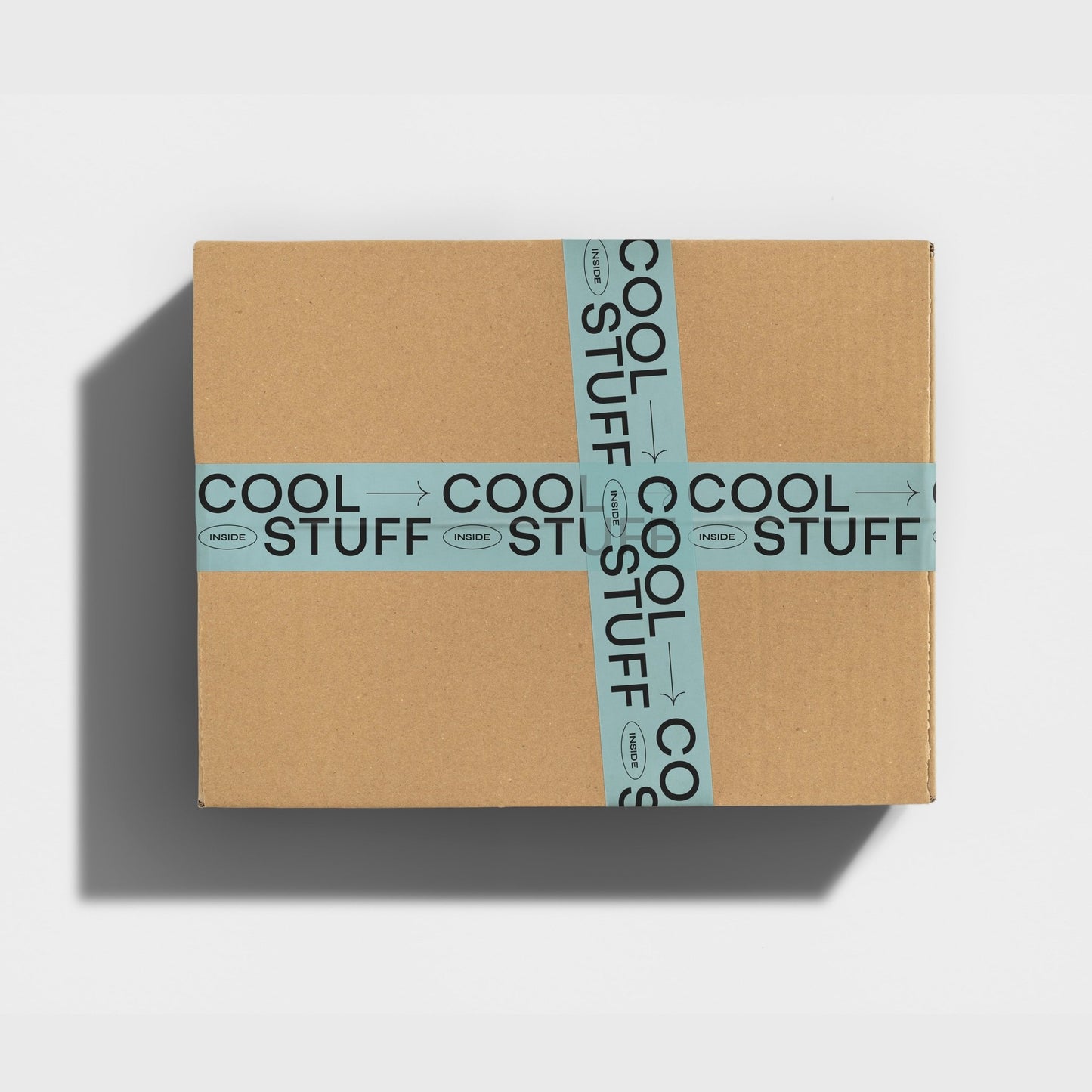 "Cool Stuff Inside" Shipping Tape - Turquoise/Black - shippytape