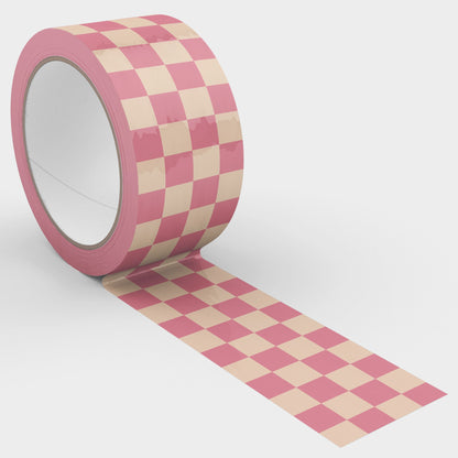 Checkered Pattern Shipping Tape - Pink - Shippy Tape