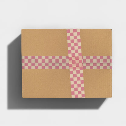Checkered Pattern Shipping Tape - Pink - Shippy Tape