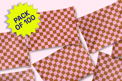 Poly Mailer Self-Sealing Shipping Envelopes – Checkerboard Pink & Rust (Pack of 100)