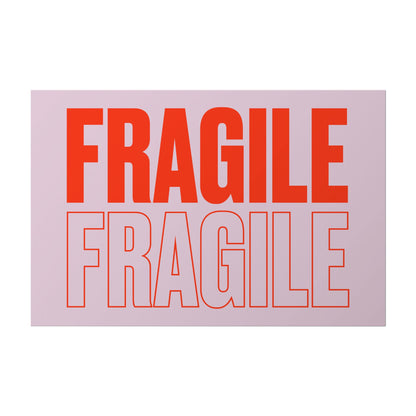 2 x 3 inch Fragile Sticker - Lavender Pink/Orange - Roll of 250