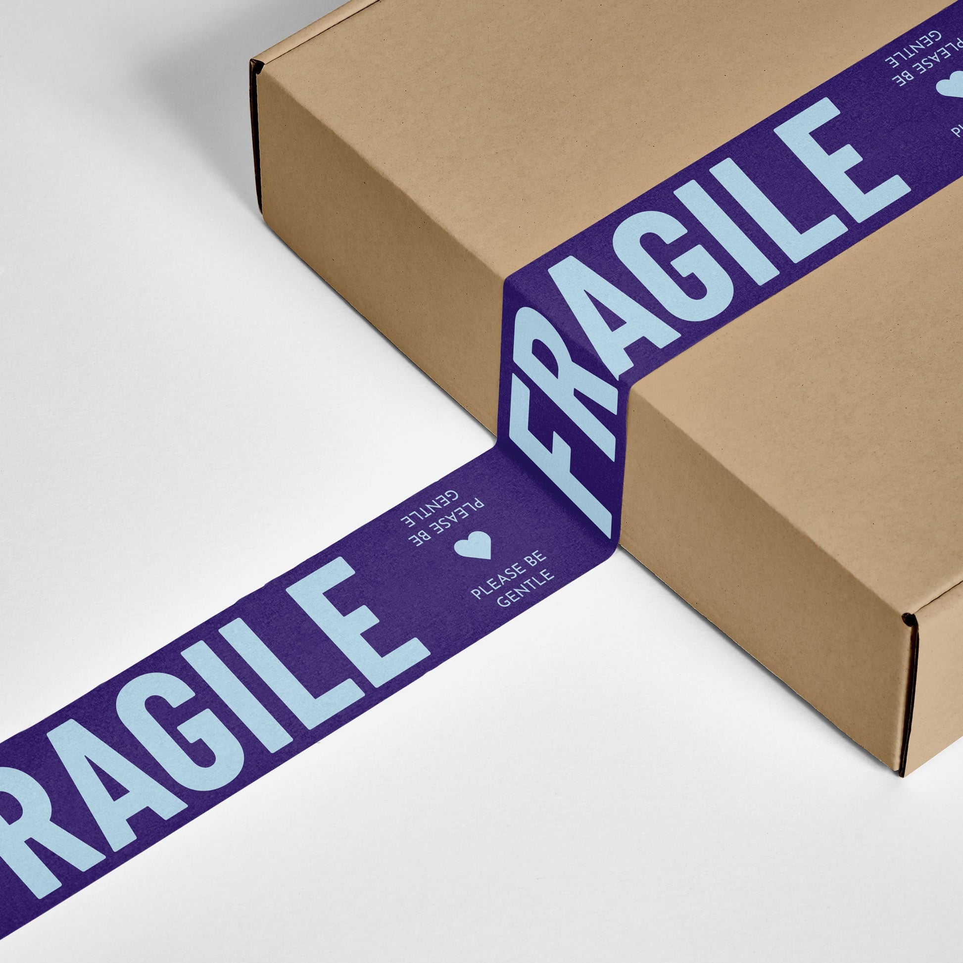 Fragile, Please Be Gentle Shipping Tape - Purple/Blue - Shippy Tape