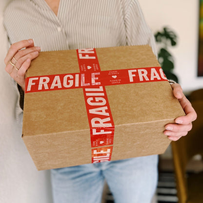 Fragile, Please Be Gentle Shipping Tape - Red/Pink - Shippy Tape