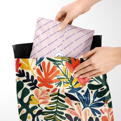 Poly Mailer Self-Sealing Shipping Envelopes – Tropical Leaves (Pack of 100)