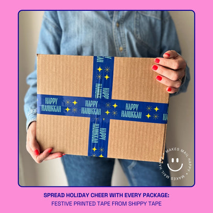 Happy Hanukkah Holiday Shipping Tape - Shippy Tape