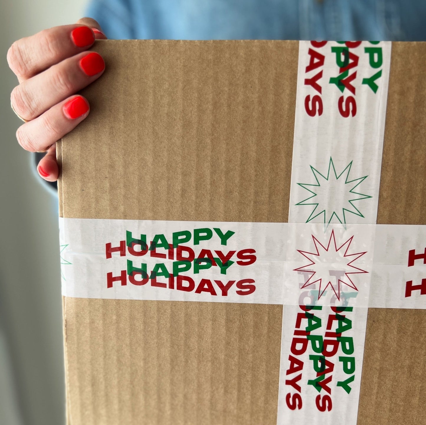 Happy Holidays Shipping Tape - Red/Green - Shippy Tape