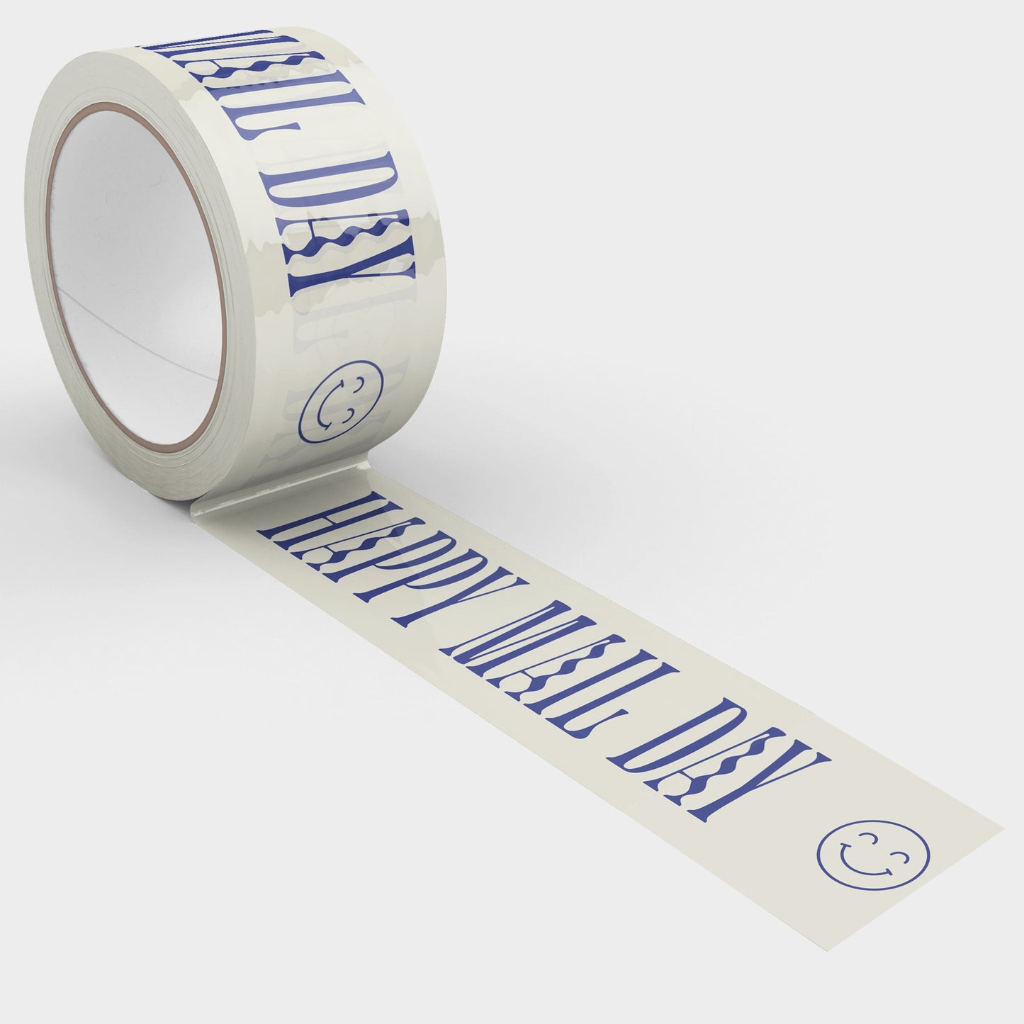 Happy Mail Day Shipping Tape - Cream/Blue - Shippy Tape