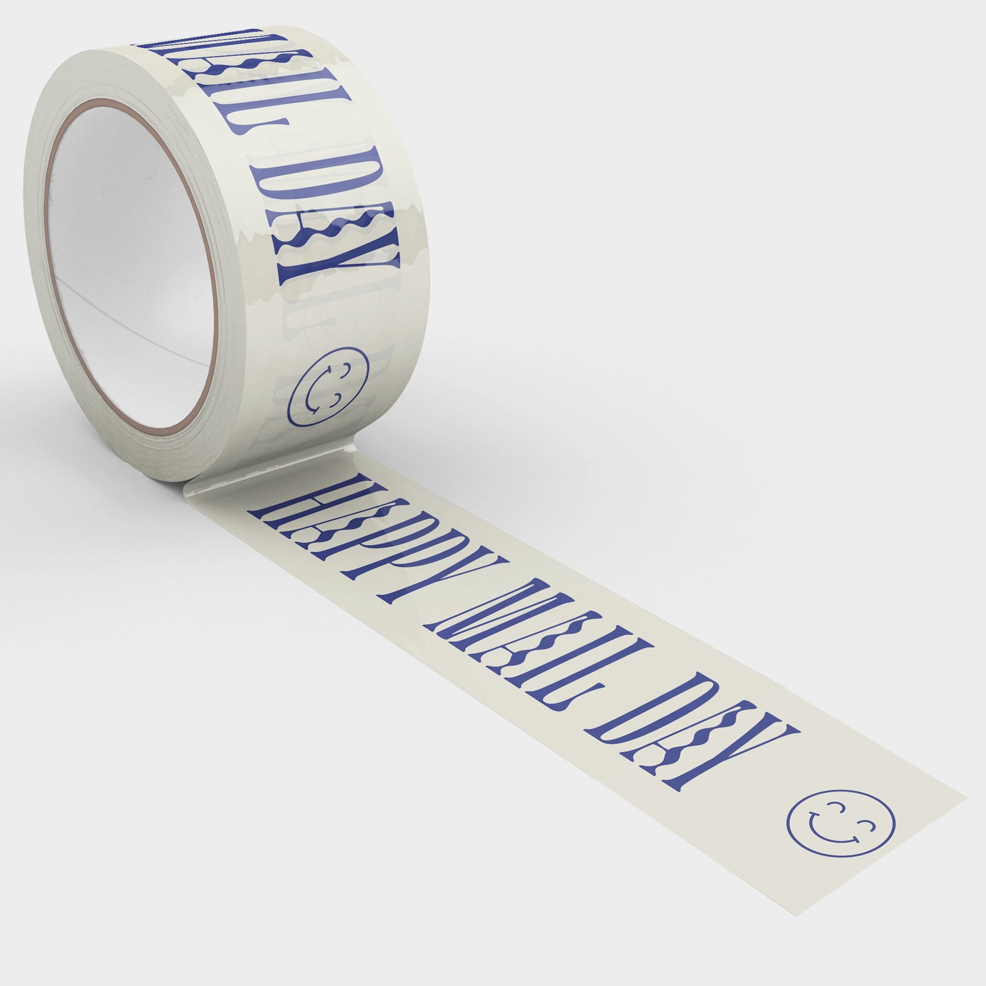 Happy Mail Day Shipping Tape - Cream/Blue - Shippy Tape