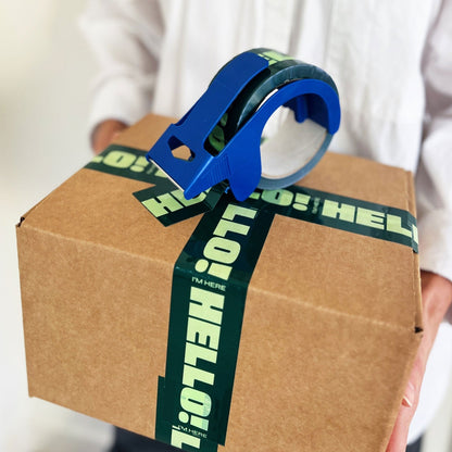 Hello! I'm Here Shipping Tape - Dark Green (2 Rolls + Dispenser) - Shippy Tape