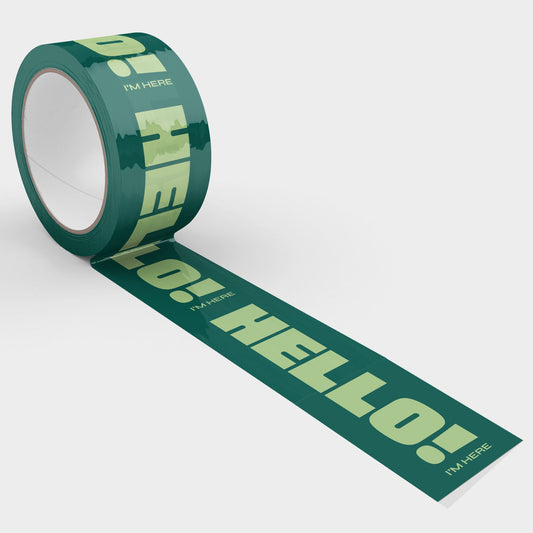 Hello! I'm Here Shipping Tape - Dark Green - Shippy Tape