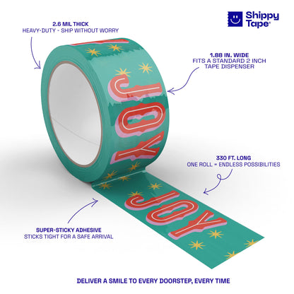 Holiday Joy Shipping Tape - Green/Red - Shippy Tape