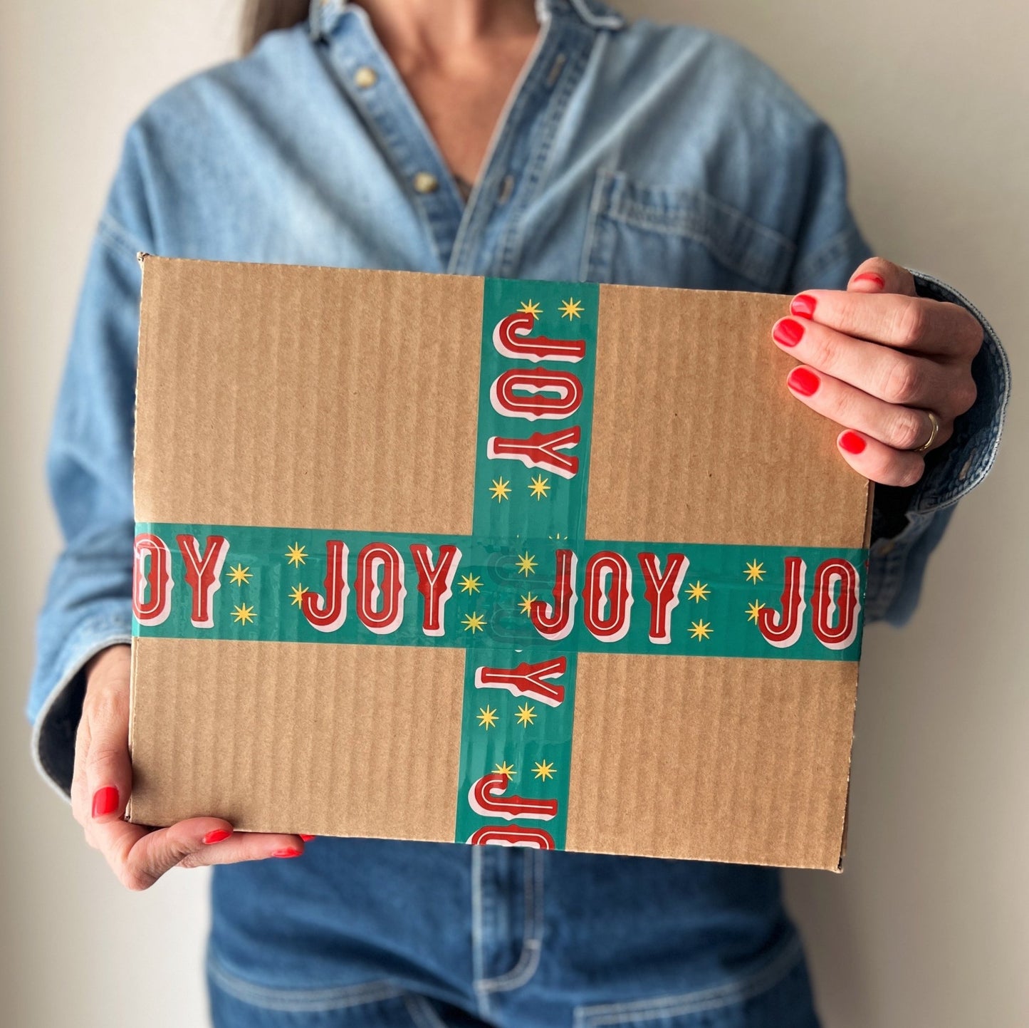 Holiday Joy Shipping Tape - Green/Red - Shippy Tape