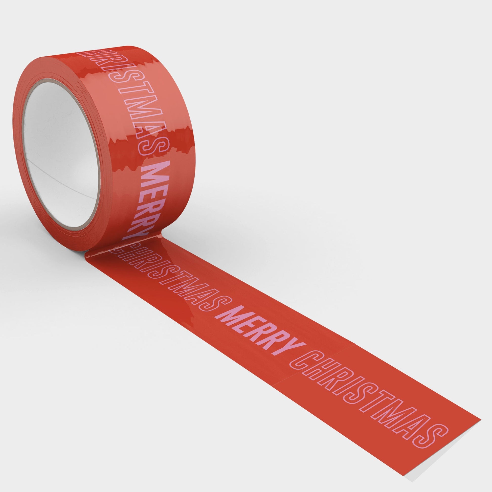 Merry Christmas Shipping Tape - Red/Pink - Shippy Tape