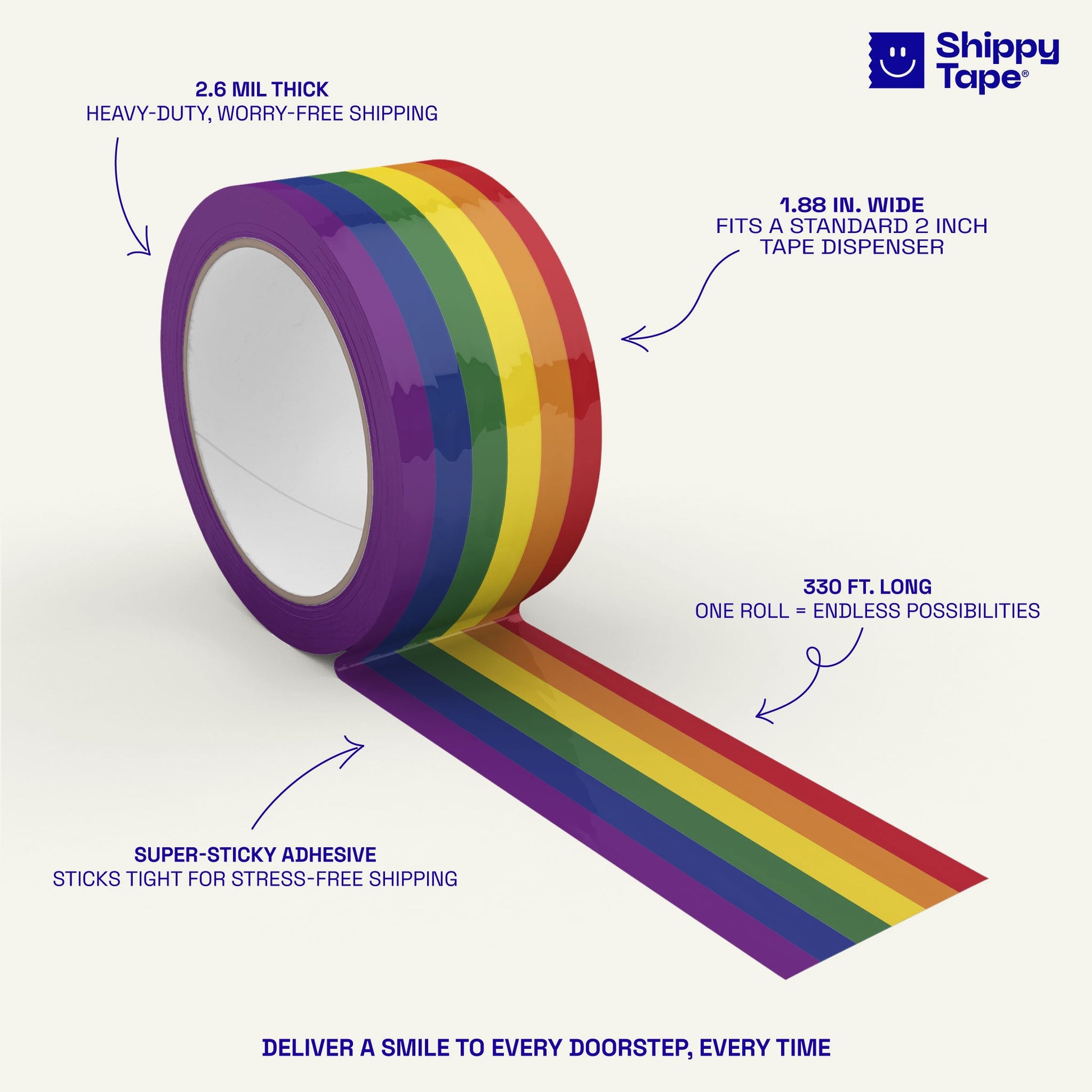 Rainbow Pride Flag Shipping and Packing Tape - Shippy Tape
