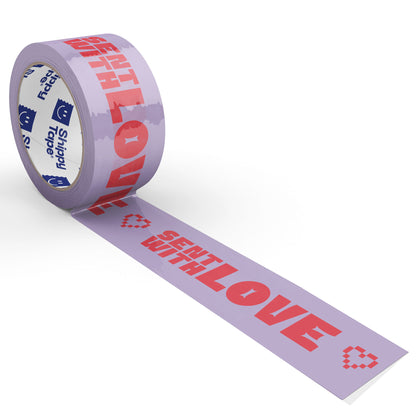 "Sent With Love" Shipping Tape - Purple/Red