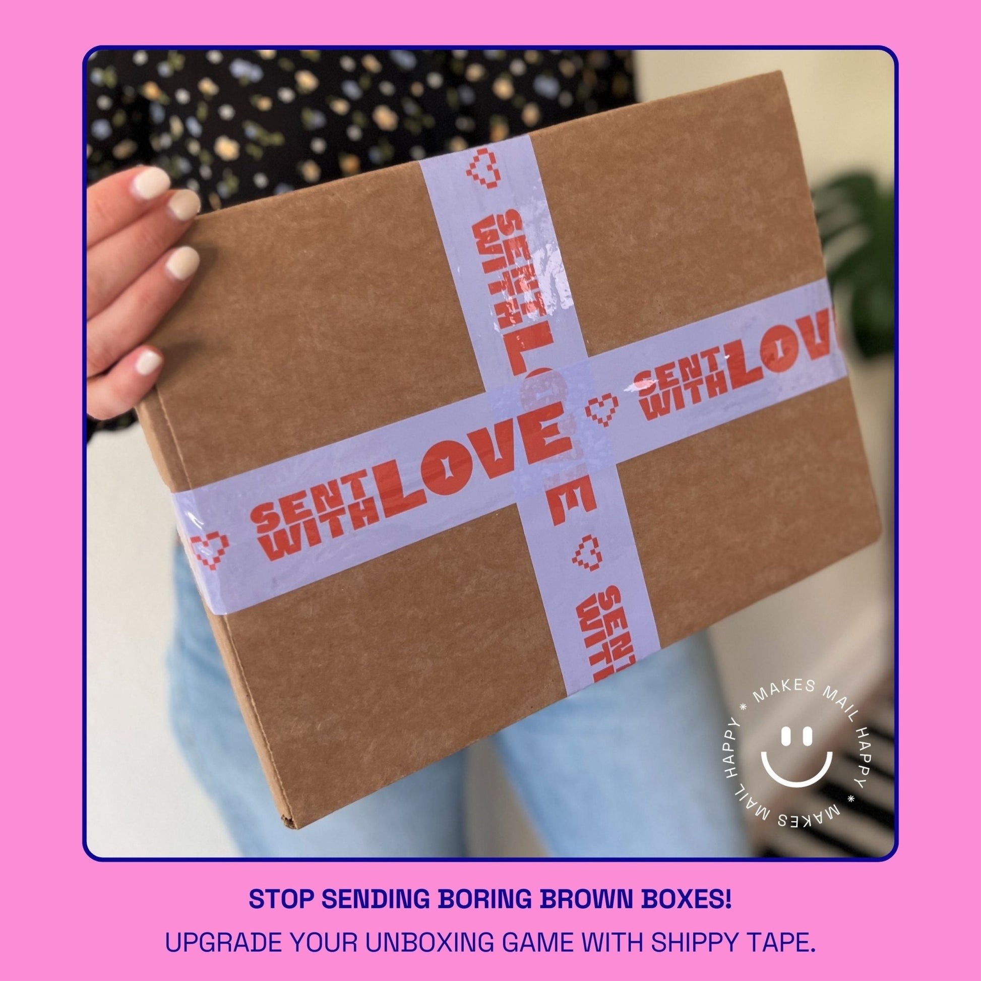 "Sent With Love" Shipping Tape - Purple/Red - Shippy Tape