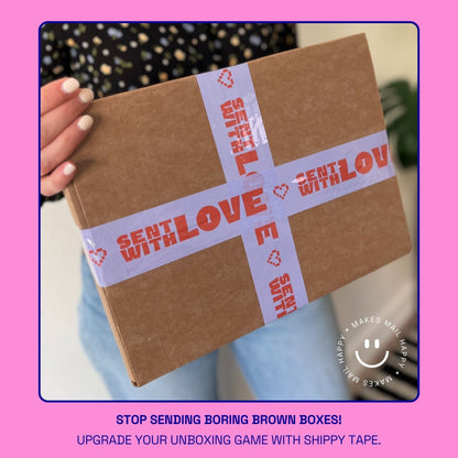 "Sent With Love" Shipping Tape - Purple/Red - Shippy Tape