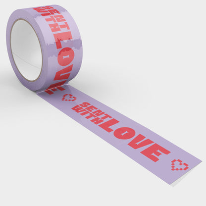 "Sent With Love" Shipping Tape - Purple/Red - Shippy Tape