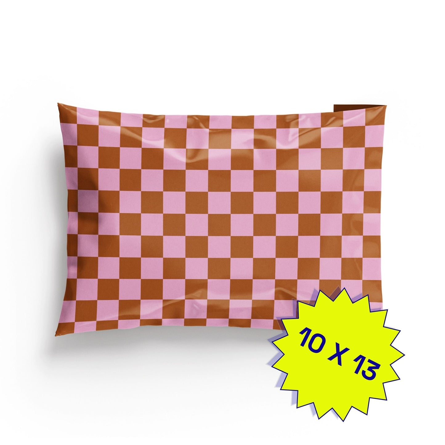 Poly Mailer Self-Sealing Shipping Envelopes – Checkerboard Pink & Rust (Pack of 100)