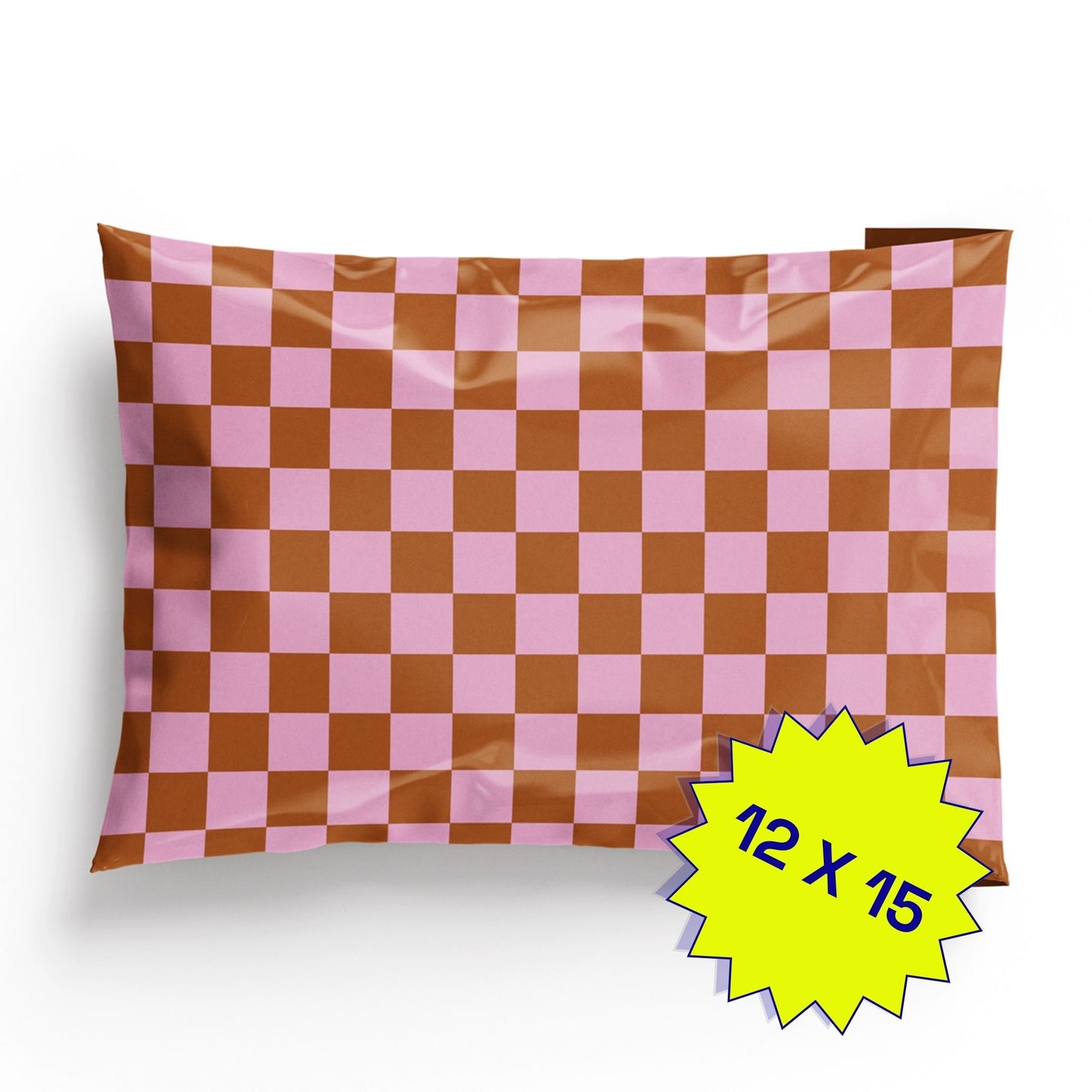 Poly Mailer Self-Sealing Shipping Envelopes – Checkerboard Pink & Rust (Pack of 100)