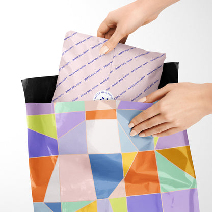 Poly Mailer Self-Sealing Shipping Envelopes – Pastel Mosaic (Pack of 100)