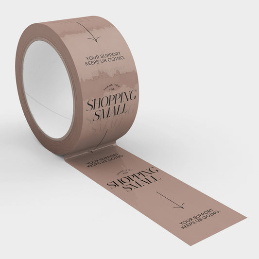 Thank You for Shopping Small Shipping Tape - Blush/Black - Shippy Tape