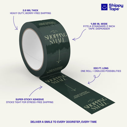 Thank You for Shopping Small Shipping Tape - Dark Green/Mint - Shippy Tape