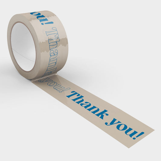 Thank You! Packing and Shipping Tape - Cream/Blue - Shippy Tape