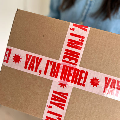 Yay, I'm Here! Shipping Tape - Pink/Red