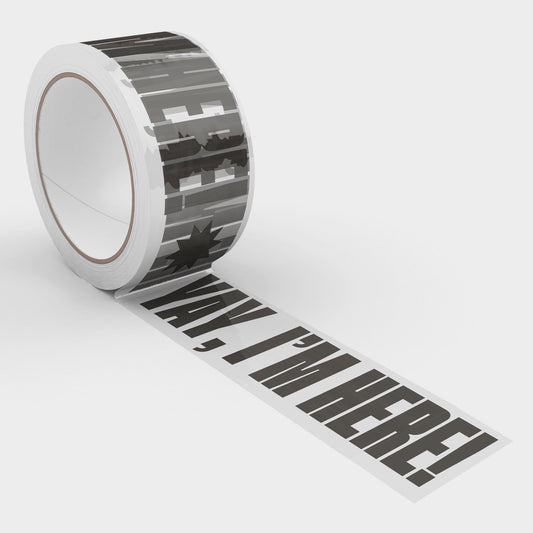 Yay, I'm Here! Shipping Tape - Clear/Black - Shippy Tape