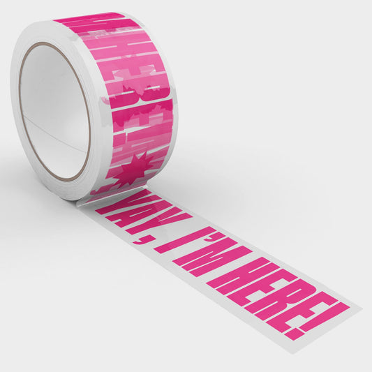 Yay, I'm Here! Shipping Tape - Clear/Pink - Shippy Tape