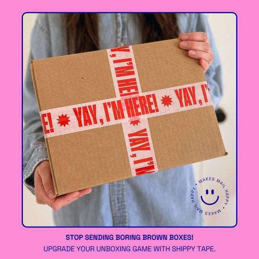 Yay, I'm Here! Shipping Tape - Pink/Red